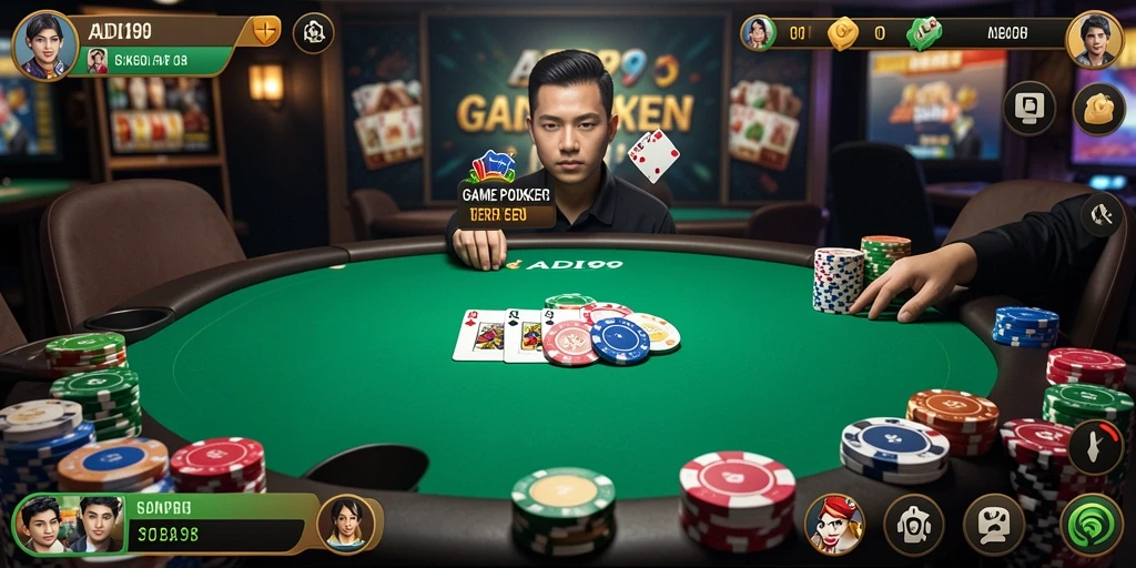 Screenshot gameplay Poker ADI99 yang menampilkan aksi seru.