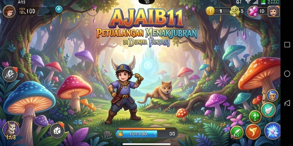 Tampilan gameplay AJAIB11 yang menampilkan petualangan seru dan grafis menawan.