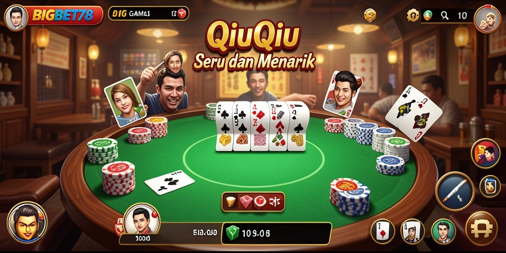 Tangkapan layar utama BIGBET78 yang menunjukkan aksi permainan QiuQiu.