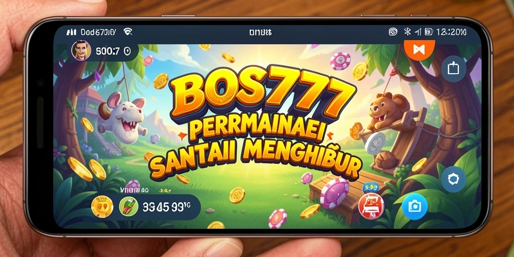 Screenshot gameplay BOS777 menampilkan karakter lucu dalam suasana cerah.