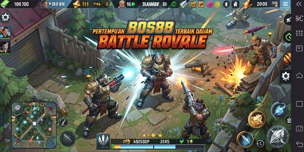 Gameplay BOS88 yang menegangkan dalam arena pertempuran Battle Royale.