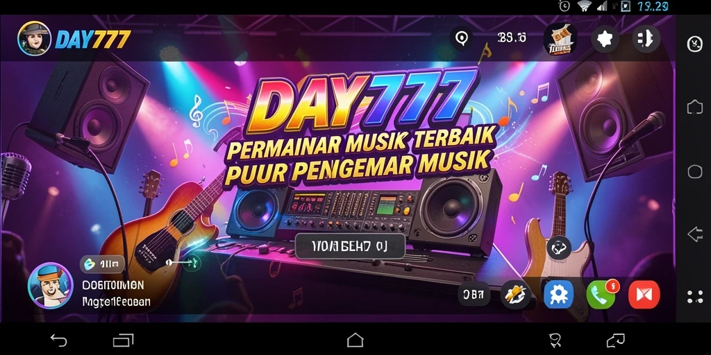 Tampilan gameplay DAY777 dengan berbagai pilihan lagu yang menarik.