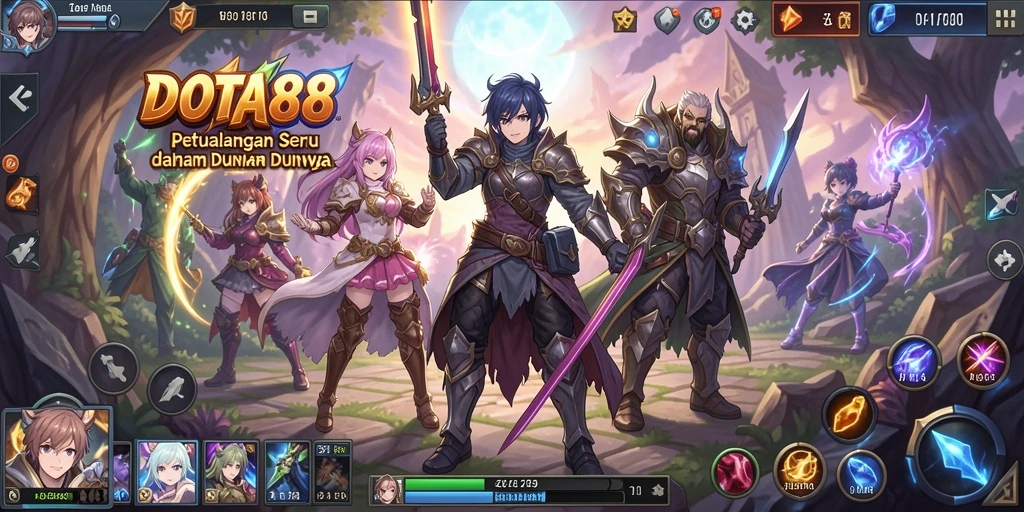 Tampilan gameplay DOTA88 dengan karakter anime yang menawan.