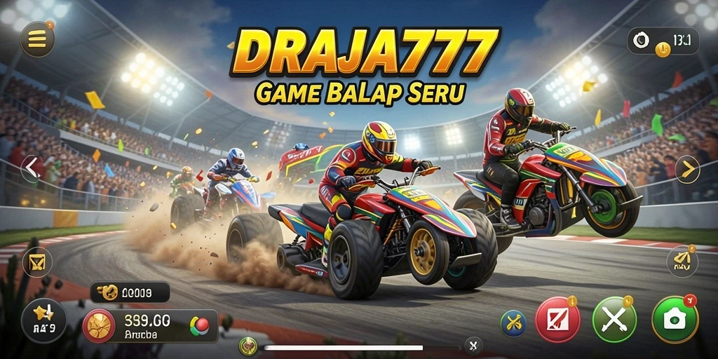 Screenshot dari gameplay DRAJA777 menampilkan aksi balap yang mendebarkan.