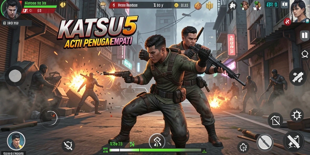 Gameplay seru KATSU5 dengan aksi penuh ketegangan.