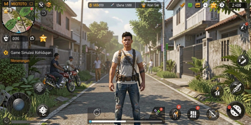 Tampilan gameplay seru dalam MIOTOTO dengan interaksi karakter yang dinamis.
