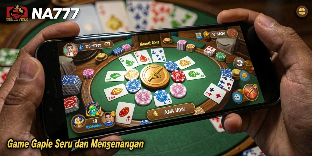 Screenshot gameplay NA777 menampilkan momen seru bermain Gaple.