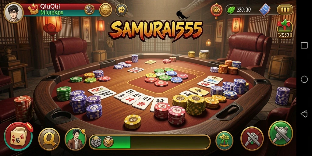 Tampilan seru dari gameplay QiuQiu di SAMURAI555.