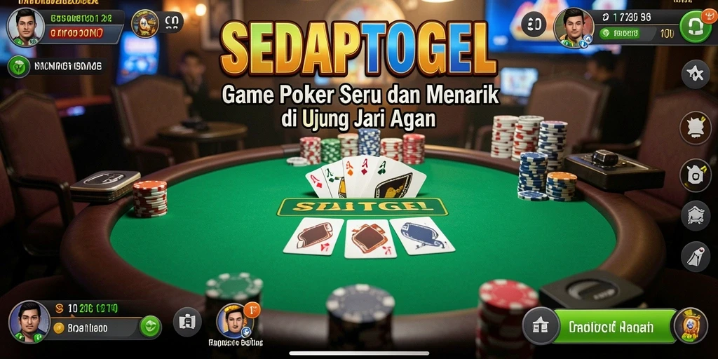 Tampilan gameplay Poker di SEDAPTOGEL yang menegangkan.