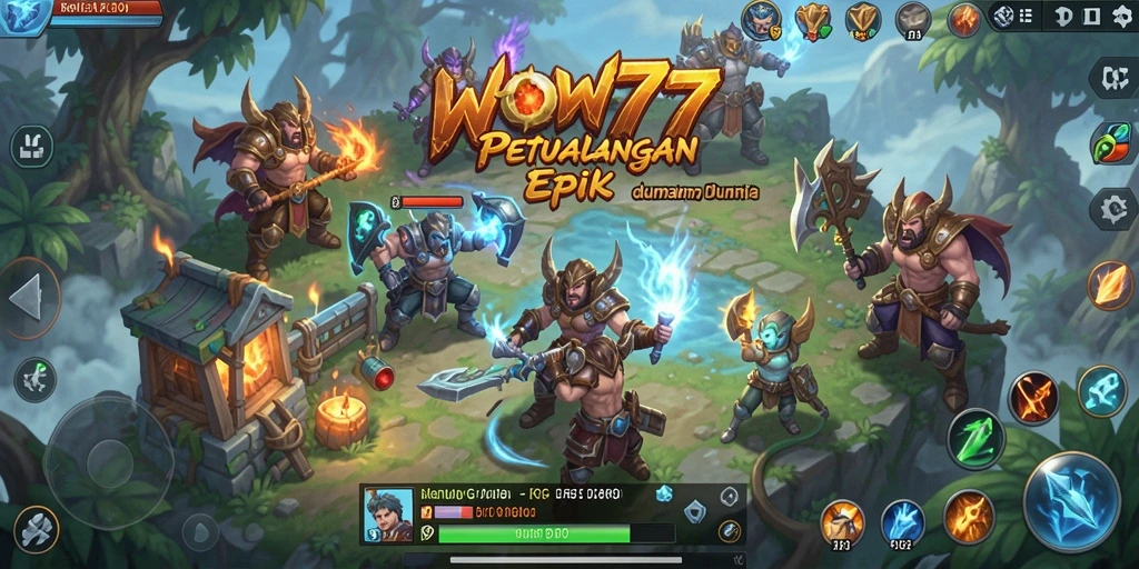 Gameplay WOW77 menunjukkan pertarungan epik di dunia fantasi.